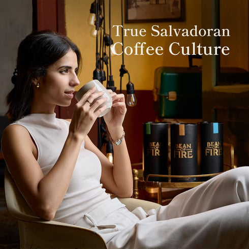 (16 oz) Bean of Fire El Salvador Red Bourbon Honey Ground Coffee Medium Roast, Single Origin Specialty, Smooth & Fruity