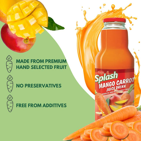 Pocas 532ml, 6 Pack SPLASH Mango Carrot Juice Drink