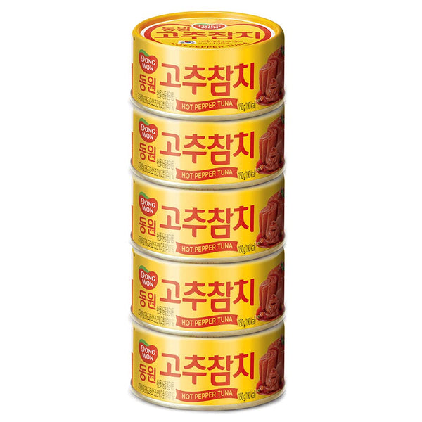 Dongwon Tuna Can With Hot Pepper Sauce, 3.5 Ounce(100g) x 5can -