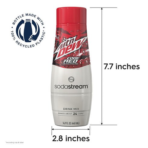 (440ml, Pack 4) SodaStream MTN Dew Code Red Drink Mix