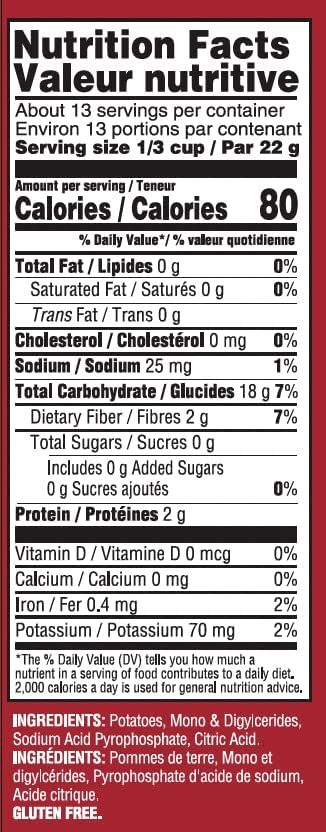10oz (2 Pack) Gefen Instant Idaho Mashed Potatoes, | "Resealable Canister" | Dairy Free | Gluten Free | No MSG