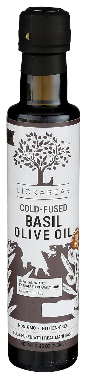 Basil Extra Virgin Olive Oil - Greek Cold Fused Basil EVOO -