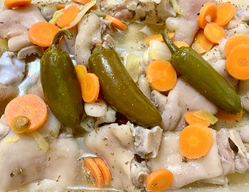 border merchant 2lb patitas en vinagre seasoned pickled pig pork feet in brine ready to eat