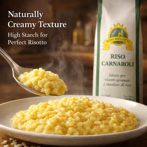 Riso Melotti 2.2 lb (1 Carnaroli Rice kg) Premium Italian Risotto Rice, High Starch for Creamy Texture, Ideal