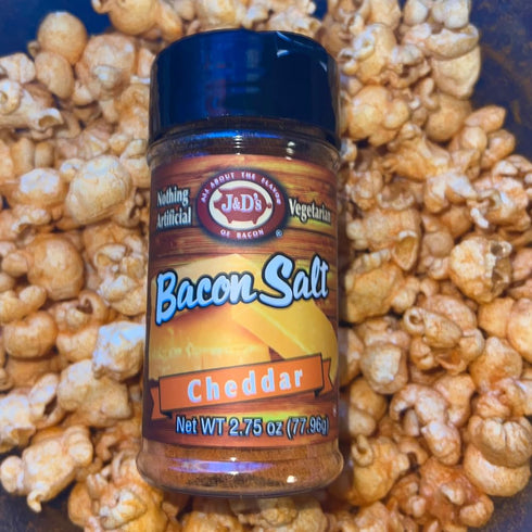 2.75 J&D's Bacon Salt, Cheddar, Ounce, Bacon Flavored Seasoning Salt, Kosher, Vegetarian