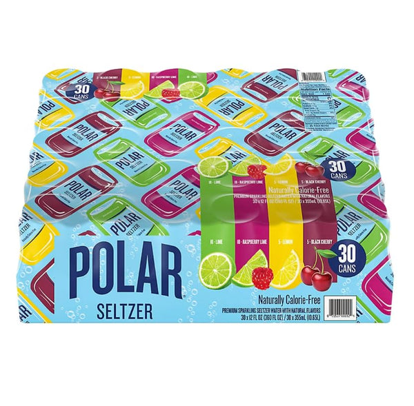 Generic Polar Seltzer Variety Pack Cans - Lime, Lemon, Black Cherry, Raspberry Lime