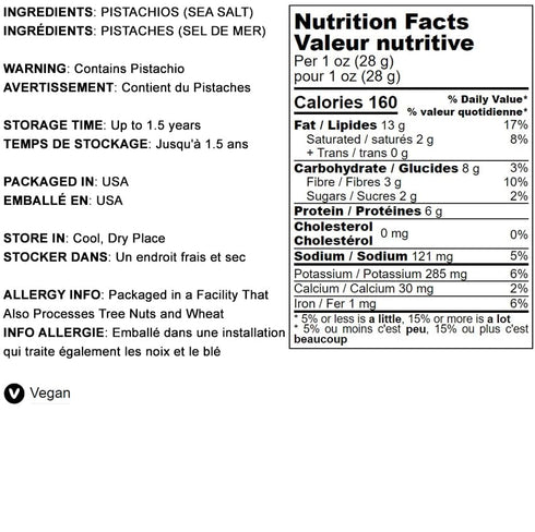 8 Food to Live Pistachios, Roasted and Salted, Ounces California Dry Roasted Pistachios with Sea Salt, In Shell