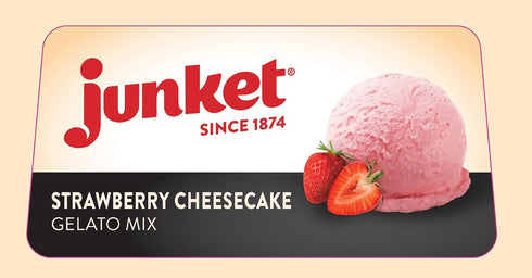 4 1 Frozen (Pack 6) Junket Gelato Mix: Strawberry Cheesecake Homemade Gelato Ice Cream Mix for Ice Cream Maker or Stir