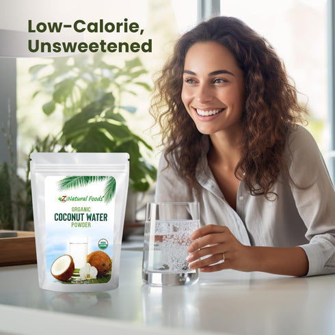 1 lb Z Natural Foods Organic Coconut Water Powder - Energy & Electrolyte Support - Perfect Pre/Post Workout - Vegan