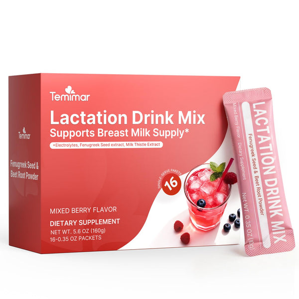 Lactation Drink Mix for Breastfeeding, with Fenugreek, Milk Thistle, Electrolytes for Healthy