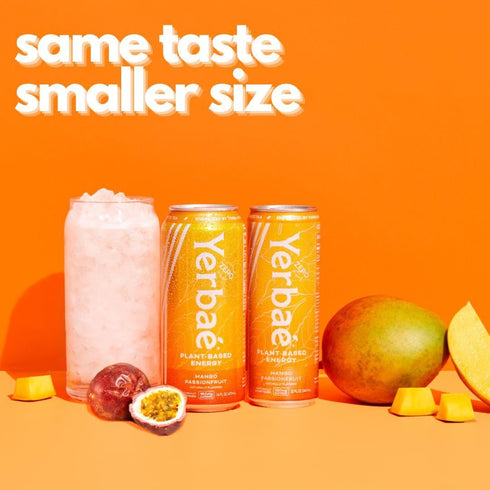 120mg Pack 12, 12oz Yerba Energy Beverage, Mango Passion Fruit, Caffeine. No Sugar/Calories/Carbs, Energized by Yerba