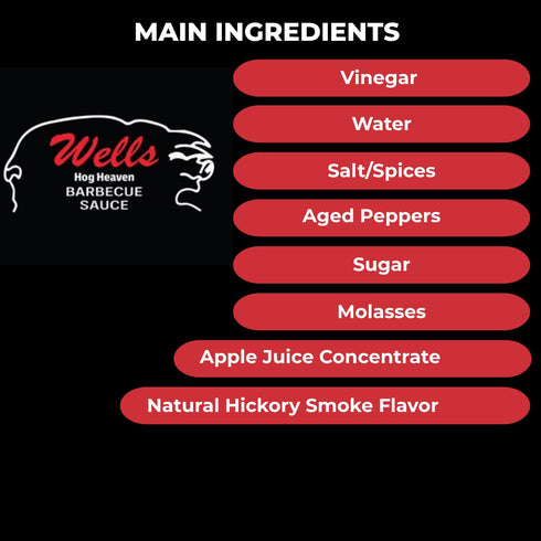 (1 Wells Hog Heaven Barbecue Sauce Gallon) | Carolina Vinegar Based Barbecue Sauce | No High Fructose Corn Syrup |
