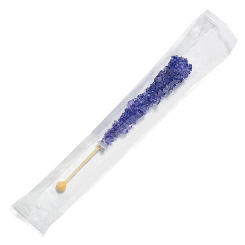 36 Purple Rock Candy Sugar Sticks - Grape Flavored - Individually Wrapped Purple Candy Treats