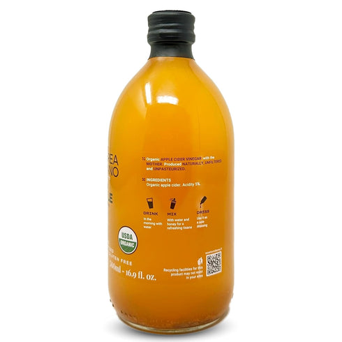 Andrea Milano (16.9 oz(Pack 6)) Organic Apple Cider Vinegar Raw Italian Natural Vinegar with the Mother, Unfiltered