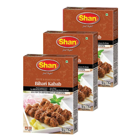Shan - Bihari Kabab Seasoning Mix, (50g) - Spice Packets for Barbecue
