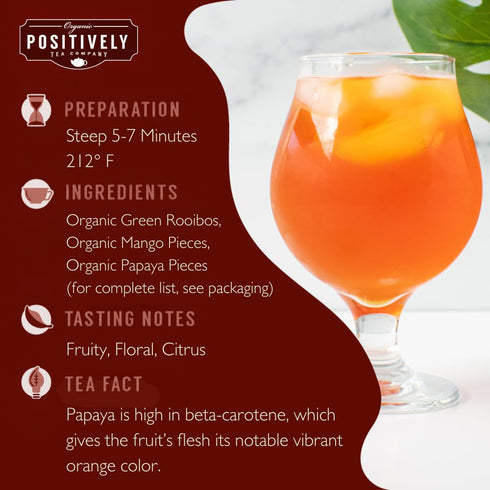 Organic Positively Tea Company Island Breeze Rooibos Tea, Loose Leaf, 4 Ounce