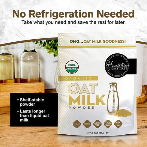 7oz Oat Milk Powder - Natural and Plant Based Milk with a Clean Formula - Gluten-Free, Vegan, USDA Organic Certified