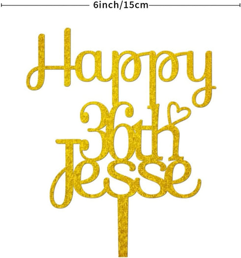 Gamer Control Boy Birthday Gold Cake Toppers Women Men Custom Happy Birthday Decoration Topper Gold Acrylic Happy