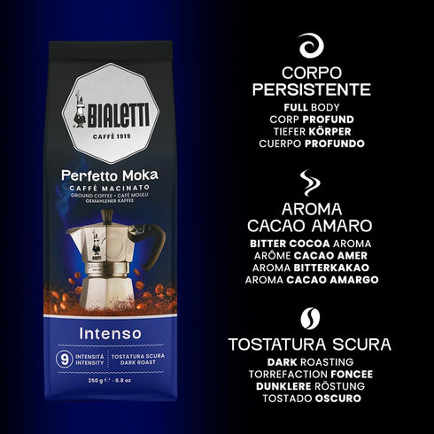 Bialetti Perfetto Moka Café Moulu Intenso Dark Roast 250 g (Strong)