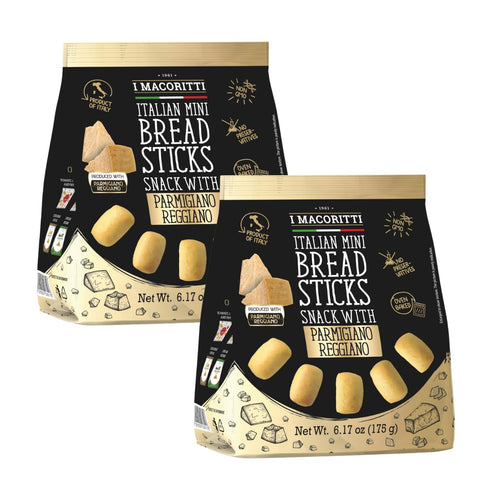 I Macoritti Special Breadsticks with Parmigiano Reggiano - Authentic Italian Snack, Zero