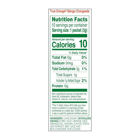 True Orange Mango Orange Drink Mix, 10-count, Pack of 4