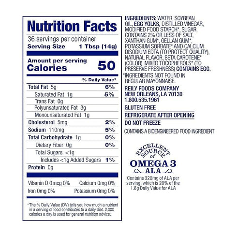 18 Oz (Pack 6) Blue Plate Light Mayonnaise, Fl Squeeze Bottle