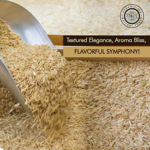 3 lb 2 Pride of India Brown Basmati Rice | Extra Long Grain Rice Naturally Aged Years | Non Sticky Aromatic Whole Grain