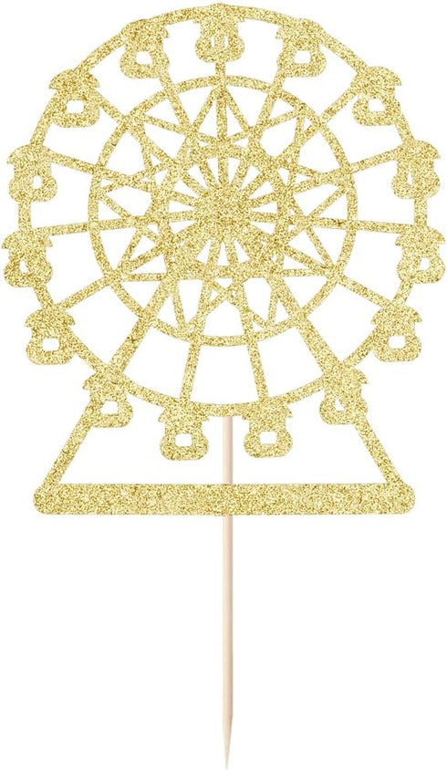 Golden Paper Ferris Wheel Cake BirthdaParty Decoration Celebrations for Boys and Girls