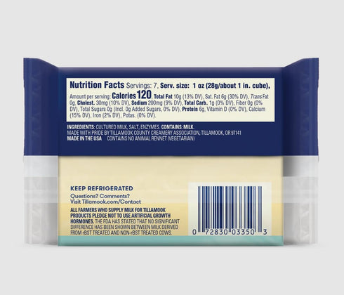 Generic 7 oz (Pack 4) Tillamook Extra Sharp Aged White Cheddar
