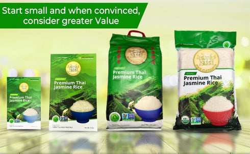 5 (LBS) Packaging Pounds Premium Thai Hom Mali Jasmine Rice | Endorsed By Pro Chefs | Four Elephants Brand | DIY