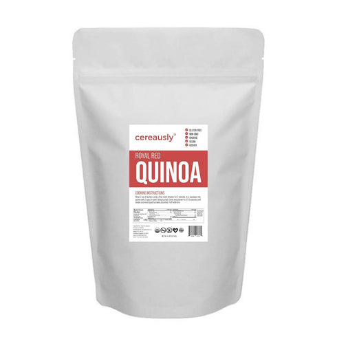 Cereausly 4 LB Organic Red Quinoa Premium Royal Quinoa from Bolivia Kosher and Non-GMO Quinoa Bulk Vegan and Gluten-Fee