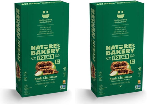 Nature's Bakery Whole Wheat Fig Bar, Vegan + Non-GMO, Apple Cinnamon (12