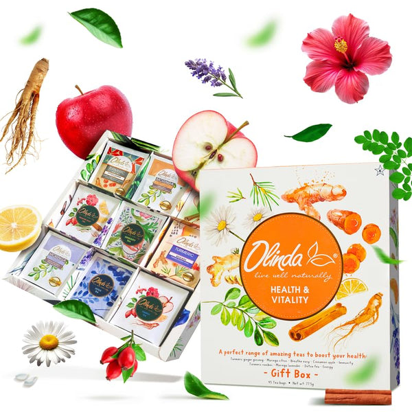 Olinda Health & Vitality Tea Gift Box Tea Samplers Tea Bags Low