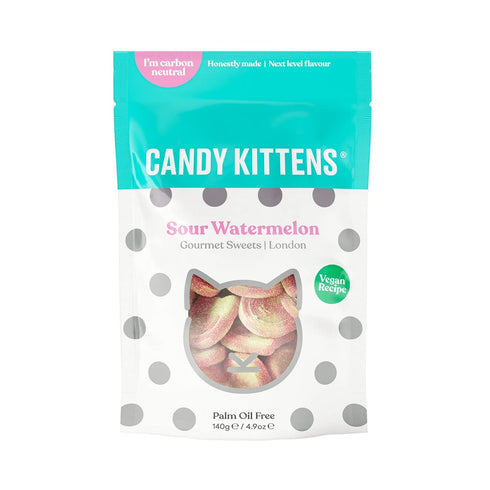Candy Kittens Sour Watermelon Plant-Based Candy, 4.4 Ounce, No Artificial Colors or Sweeteners, Natural Fruit Flavour