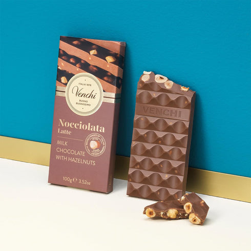 Venchi Nocciolata Milk Chocolate Hazelnut Bar, 3.52oz
