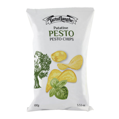 TartufLanghe Pesto Flavored Potato Chips, Made with Freeze-Dried Genovese Ingredients, Authentic Italian