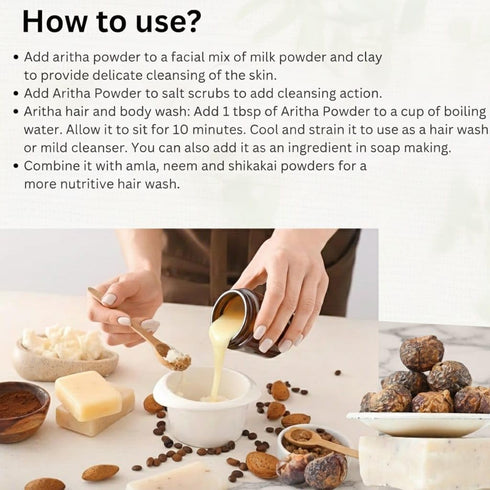 Generic 100% 200g Organic Aritha Powder (Soapnut) for Hair Growth, Scalp Cleanser, Dandruff, Natural Shampoo, Vegan