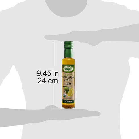 8.5 oz 100% (2) Olidi Lemon Infused Extra Virgin Olive Oil | Product of Italy, Cold-pressed, natural, heart-healthy