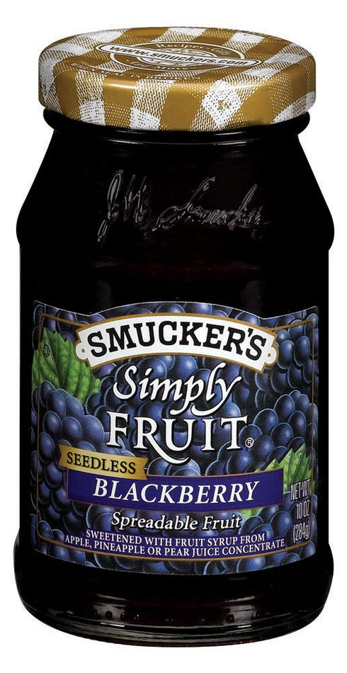 Smucker's Simply Fruit Seedless Blackberry Spreadable Fruit, 10-Ounce (Pack of 6)