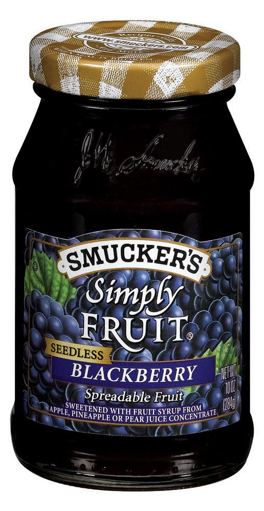 Smucker's Simply Fruit Seedless Blackberry Spreadable Fruit, 10-Ounce (Pack of 6)