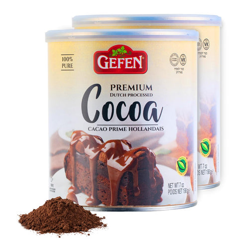 Gefen 100% Pure Premium Dutch Processed Cocoa 7oz (2 Pack), Kosher for