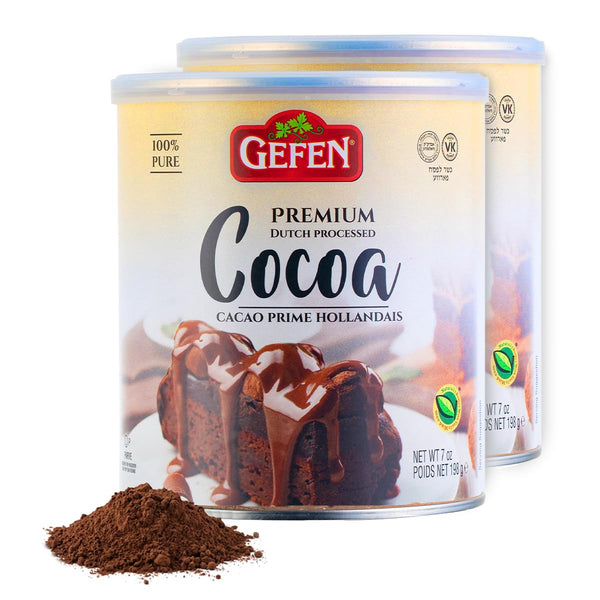 Gefen 100% Pure Premium Dutch Processed Cocoa 7oz (2 Pack), Kosher for