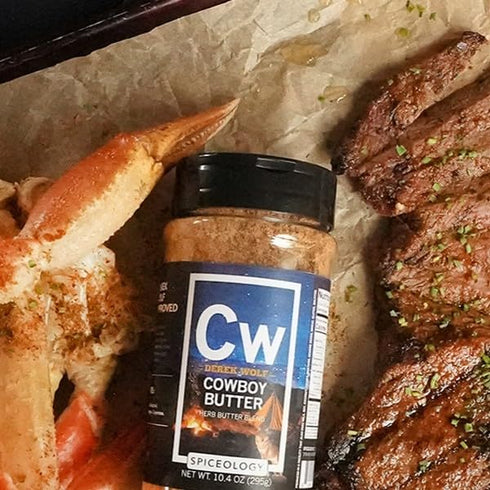 10.4 oz Spiceology Derek Wolf Cowboy Butter Seasoning Bold & Buttery Blend with Garlic, Smoked Paprika & Mustard