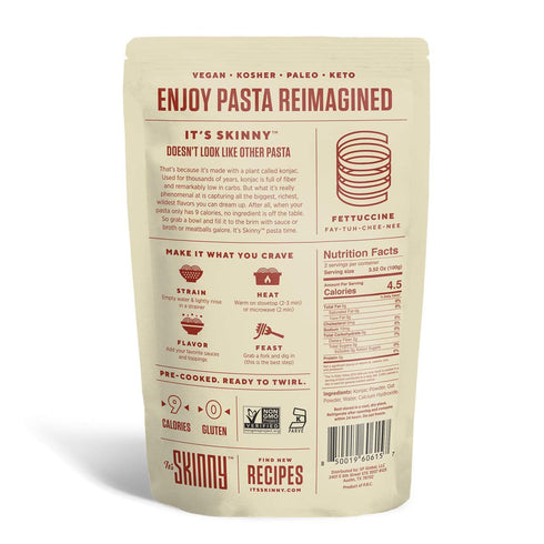 (12-Pack) Its Skinny Fettuccine & Pearl Couscous Bundle Pre-Cooked Konjac Shirataki Noodles, Gluten-Free, Vegan
