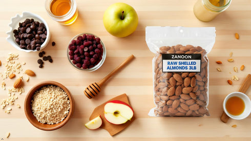 3LB Almonds by ZANOON Raw, Large California Almonds, High Protein & Vitamin E, Gluten-Free, Kosher, Vegan, Unsalted