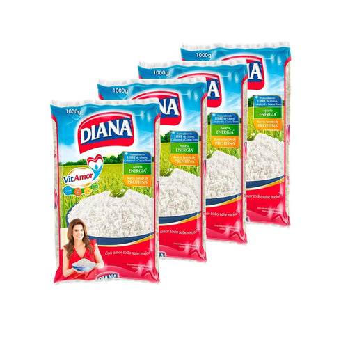 Arroz Diana Blanco 4 Pack (4kg / 141 oz Total) Premium Colombian