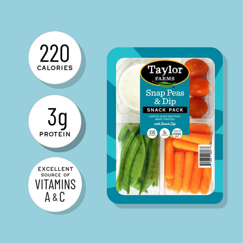 Taylor Farms Snack Tray with Snap peas, Baby Carrots and Grape Tomatoes