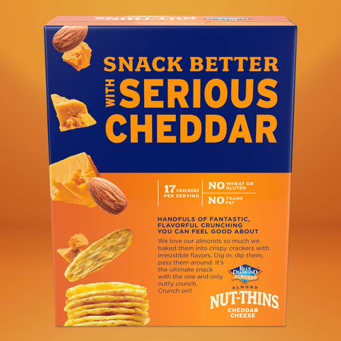 Blue Diamond Almond Nut Thins, Cheddar Cheese, 4.25 Ounce