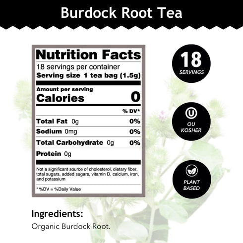Wellbeing 100% 18 (Pack 1) Buddha Teas - Burdock Root - Organic Herbal Tea - For Health & - With Antioxidants, Minerals