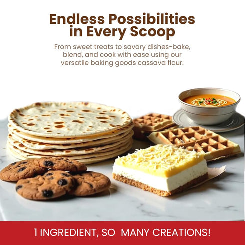 LiveKuna - Cassava Flour, Cassava Root Baking Flour, Gluten-free Flour, Alternative to All Purpose Flour, Spelt Flour